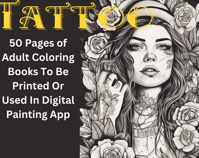 Adult Coloring Book Tattoo Designs for Coloring Practice Etsy