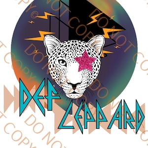 Def Lepp Rock Band Tees Sublimation PNG FILE ONLY Leppard Leopard Hair Band Music Western Vintage Rustic Fun image Retro
