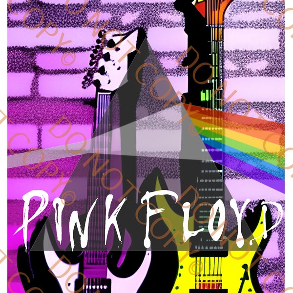 Pink Floyd Rock Band Haarband Floyd Regenbogen Pink Tee Tshirt Sublimation PNG Datei NUR Bild Western Rustikal Cowgirl Boho Spaß Distressed File