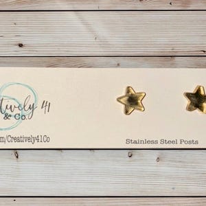 Gold Mirror Star Stud Earrings