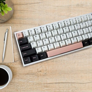 Keycaps Cute Keyboard, Cherry Profile Keycap Set, Pink, White, and Black, 168 Pieces, Double Shot PBT, MX Stems