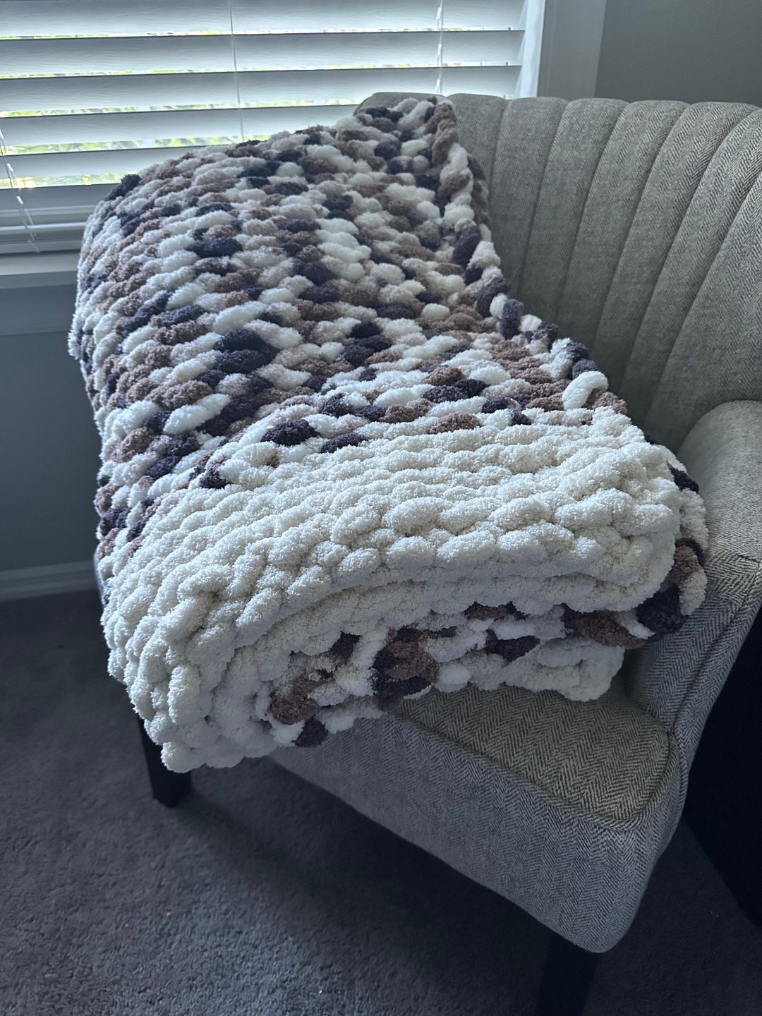 Extra Large XL Chunky Knit Soft Chenille Blanket Handmade various