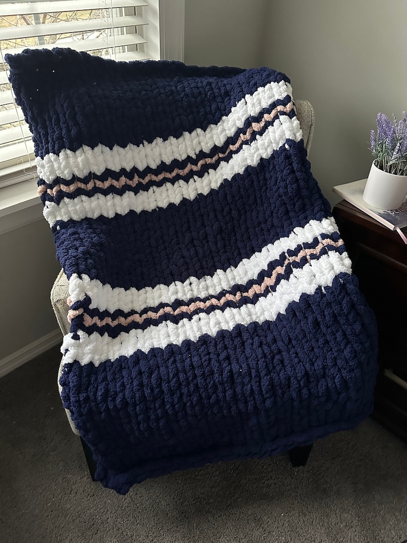 Nautica Kids Nursery Separates Striped Super Soft Chenille Blanket
