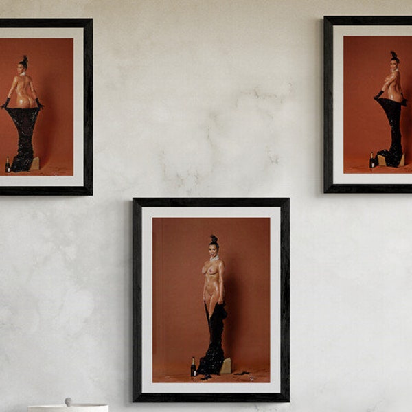 Kim Kardashian | Célébrités Téléchargement numérique | Ensemble de 3 affiches | Séance photo provocante | Art mural imprimable de célébrité