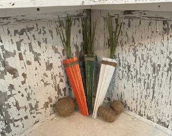 Handcrafted Wooden Easter Decorations, Set of 3, Carrots.  Spring Decor | Seasonal Home Decor | Farmhouse Style Decor | Easter Decor