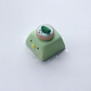 Penguin Inspired with Donut Handmade Artisan Keycap  | Kawaii Keycaps | Cute Keycaps