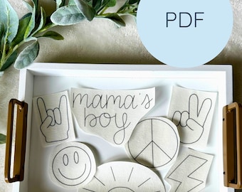 Rad Dude stick and stitch hand embroidery stickers | digital embroidery pattern | hand embroidery pattern | diy embroidery | boy embroidery