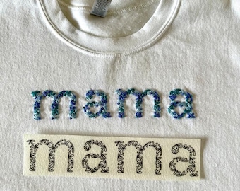 Floral Mama Embroidery Pattern | digital embroidery | hand embroidery pattern | diy embroidery | floral embroidery pattern