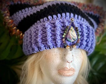 Purple and Black Cat Ear Beanie