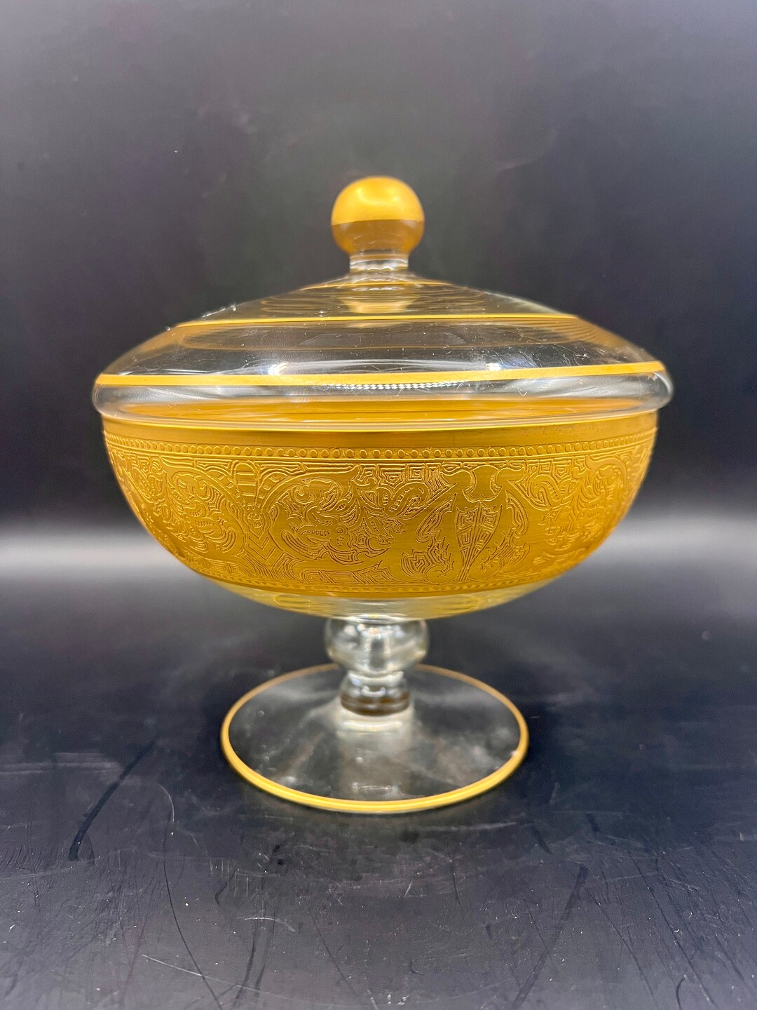 Glastonburylotus Gold Encrusted Crystal Pedestal Etsy