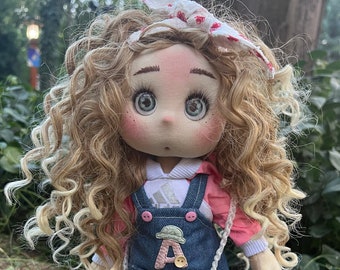 Anna - Muñeca bebé Waldorf inspiración hecha a mano, Muñeca de algodón orgánico, Muñeca para coleccionistas, muñeca de regalo, Muñeca, textil Puppen