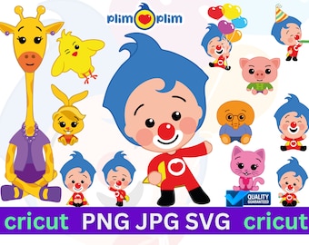 Plim Plim Svg Files for Cricut, plim plim and friends, Png bundle, DXF, Clipart, Digital Stickers Instant Digital Download