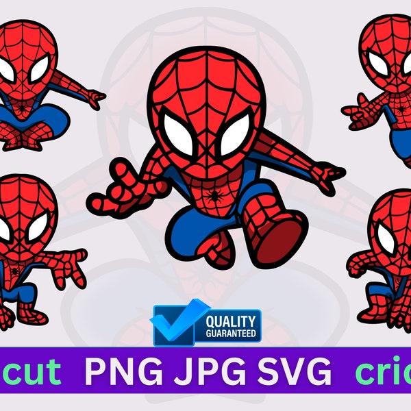 Cartoon svg, Cartoon Clipart, Cartoon svg Digital Download, Silhouette cut file, SVG for cricut, Spider, Spiderman svg