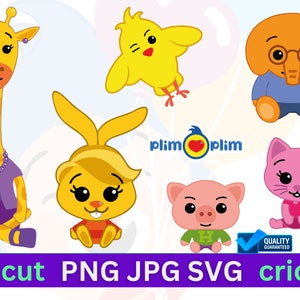 Plim Plim Svg Files for Cricut, plim plim and friends, Png bundle, DXF, Clipart, Digital Stickers Instant Digital Download image 2