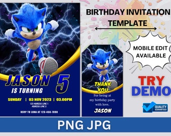 Kids Birthday Invitation, Printable Birthday Invitation, Digital Birthday Invitation, Editable Digital Invitation, jet template Invitation