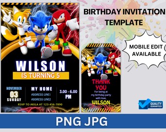 Kids Birthday Invitation, Printable Birthday Invitation, Digital Birthday Invitation, Editable Digital Invitation, jet template Invitation