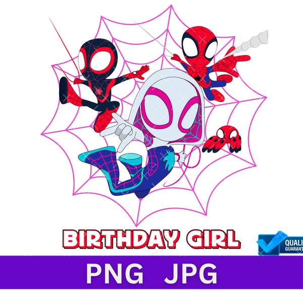 Ghost Spider png, jpg, sublimation, Spidey and His Amazing Friends - Birthday Girl