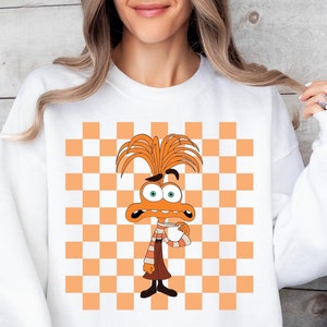 Retro Checkered Inside Out 2 Anxiety Svg, Retro Anxiety, Checkered Inside Out 2 Anxiety Svg, Anxiety Shirt Svg, Checkered Anxiety Svg Png