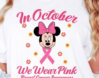 Minniee Mouse Breast Cancer Awareness SVG PNG, Retro Pink Sublimation Design, Digital Download, Disneyy Cancer Awareness Shirt, Cricut File