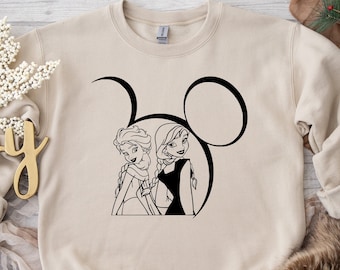 Elsa & Anna Svg, Elsa Anna Vector, Frozen Shirt Svg, Digital Download, Vinyl Cut, Svg files for Cricut, Printable Cut, png svg, Mickeyy Svg