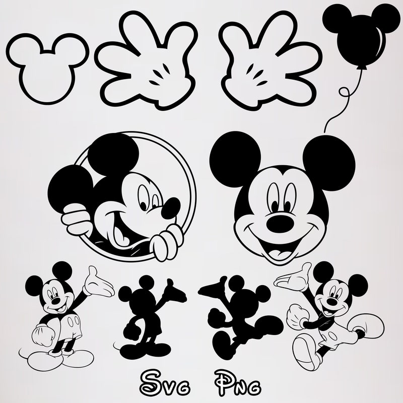 Mickey Mouse Outline Svg - Etsy