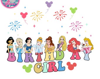 Birthday Princess SVG PNG, Cartoon Birthday Kid Svg Png, Birthday Png, Happy Birthday Svg Png, Birthday Girl Png, Birthday Princess Svg Png