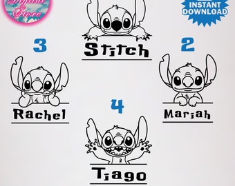 Custom Stitch Name Svg, Stitch Layered For Cricut, Stitch Shirt Svg Png,  Personalized Stitch Svg Png Eps Ai File