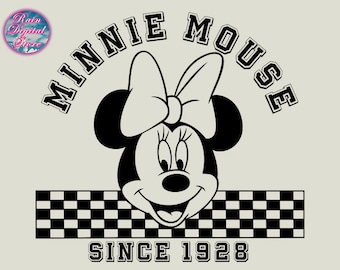 Checkered Minniee Since 1928 SVG PNG AI Eps, Mouse Checkered Svg Png Ai Eps, Minniee Mouse Svg