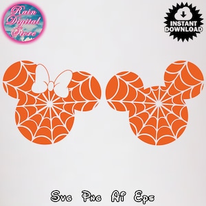 Halloween Mouse Spider Web Svg Png Instant Download Vinyl Cut File Cricut File, Bundle Halloween Mouse Spider Web SVG