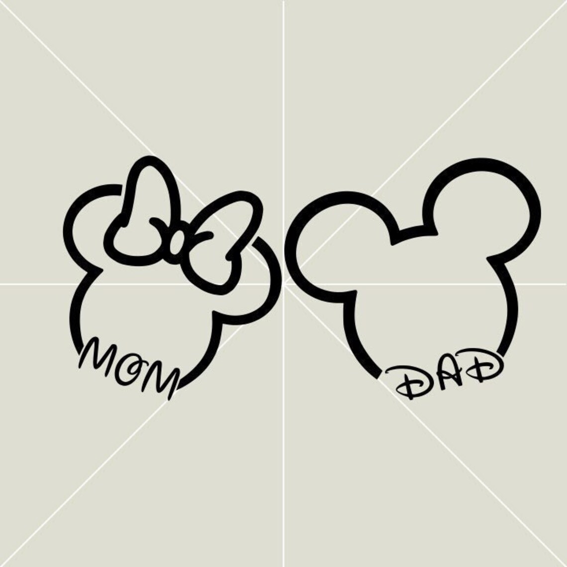 Disneyy Mom Dad Svg Minniee Mickeyy Mom Dad Svg Mother's - Etsy
