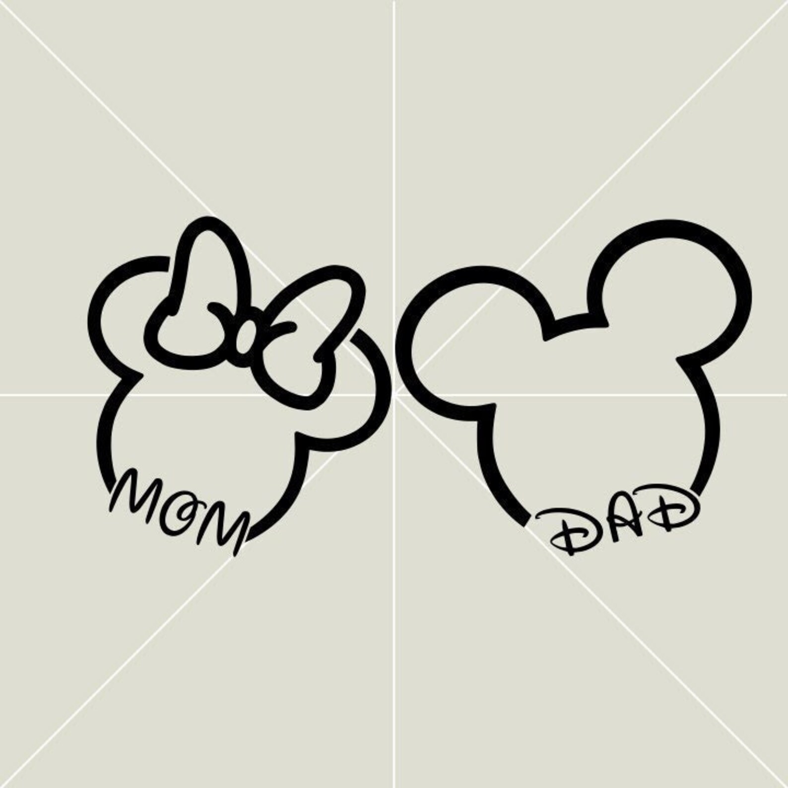 Disneyy Mom Dad Svg Minniee Mickeyy Mom Dad Svg Mother's - Etsy