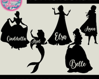 Princess silhouette svg bundle, Snow White SVG, Princess SVG, princess svg Files for Cricut Silhouette/Tumbler svg