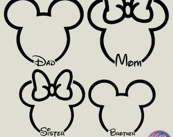 Disneyy Mom Dad Brother Sister Svg Png Cricut, Bundle Minniee Mickeyy Mom Dad Sister Brother Svg Png, Mother Father Svg Png, Vinyl Cut File