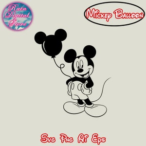 Mickeyy and Balloonn Svg Png, Cricut, Instant Download, Cut File, Silhouette, Vinyl Cut File, Clipart, Customized Trip Svg, Sublimation