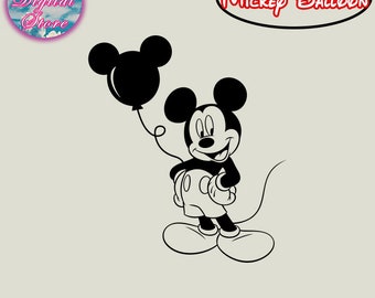 Mickeyy y Balloonn Svg Png, Cricut, Descarga instantánea, Cortar archivo, Silueta, Archivo de corte de vinilo, Clipart, Viaje personalizado Svg, Sublimación