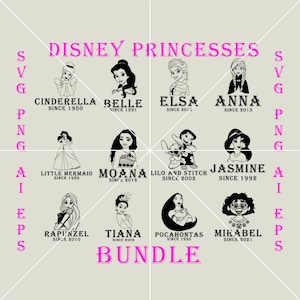 Disneyy Princesses Bundle SVG PNG AI Eps