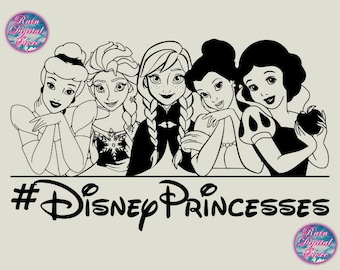Disneyy Princesses SVG, Disneyy Princesses PNG, Princesses Instant Download, Princesses Vinyl Cut File, Princesses Printable File, Svg Png