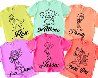 Toy Story Bundle SVG PNG, Buzz Lightyear Woody Jessie Slinky Dog Rex SVG, Silhouette Toy Story Download, Family Shirt Svg, Digital Cricut