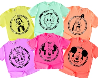 Retro Checkered Mickeyy and Friends Svg, Png, Cutting Machines, Print, Sublimation