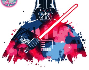 Star Wars Darth Vader Splash and Watercolor Png Sublimation, Star Wars Movie Png, Darth Vader Watercolor Design Shirt Png, Tshirt Design Png