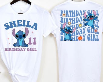 カスタムスティッチ誕生日の女の子の名前SVG PNG、スティッチレイヤー、スティッチTシャツSVG PNG、パーソナライズされたスティッチ誕生日SVG PNG、誕生日の女の子SVG PNG