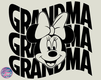 Retro Grandma Svg Png Cricut, Retro Minniee Mama Mini Svg Png, Clipart, Vinyl Cut File, Silhouette, Printable Design File