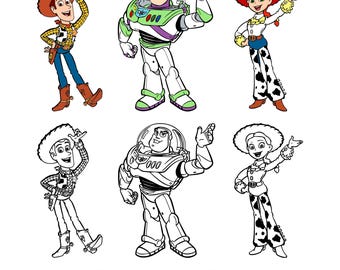 Toy Story Svg Png, Woody Buzz Lightyear Jessie Designs, Outline Svg