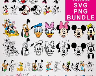 Mouse and Friends SVG Bundle, Mouse and Friends Svg Png Cricut, Bundle Mouse Svg Png