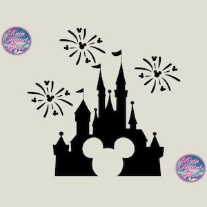 Castle Fireworks Svg, Mouse Castle Svg, Cutting Files For Cricut Silhouettes, Family Vacation Svg, Family Trip Svg, Castle Magical Trip Svg