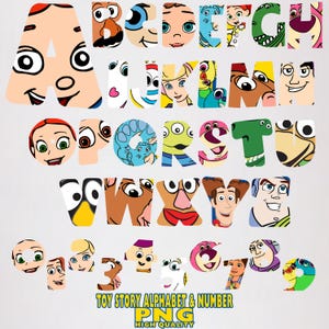 Toy Story Alphabet Number Bundle Png,  Toys Story Font Png, Toy Story Alphabet Letter A-Z, Toy Story Number Png