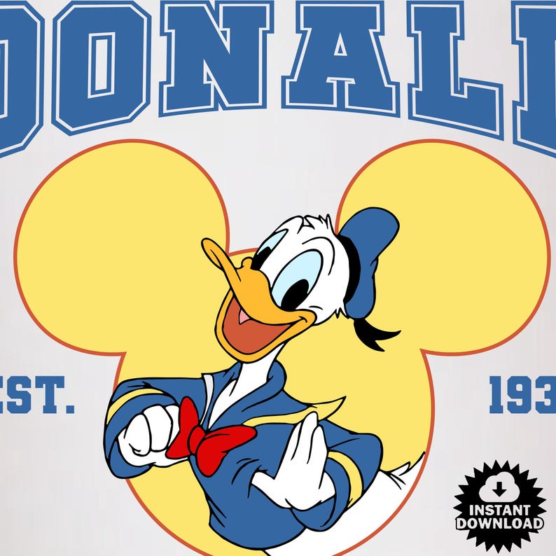 Donald Est 1934 Svg, Donald Svg, Donald Mouse Head Svg, Donald Shirt ...