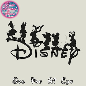 Disneyy Friends Silhouette Svg Png, Mickeyy Svg, Cricut, Vinyl Cut File, Svg, Png, Ai Printable Design File