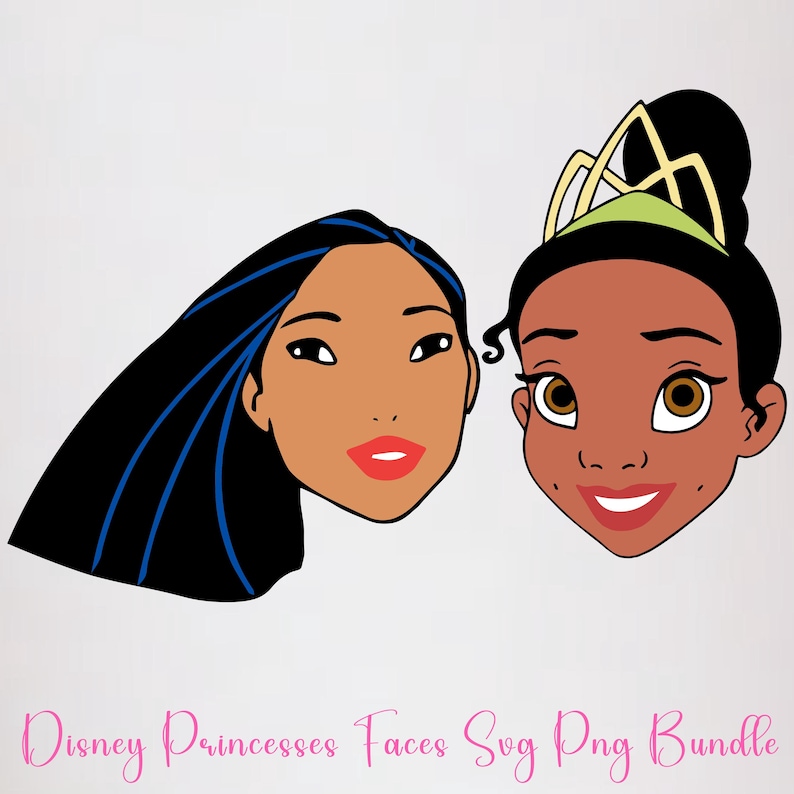 Random Princess Face Princesses Head Bundle Svg Png, Colored Princess Face Svg, Princess ...