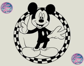 Checkered Mickeyy Mouse Svg, Fun Vacation Svg For Tshirt, Checkered Circles Mickeyy Digital File